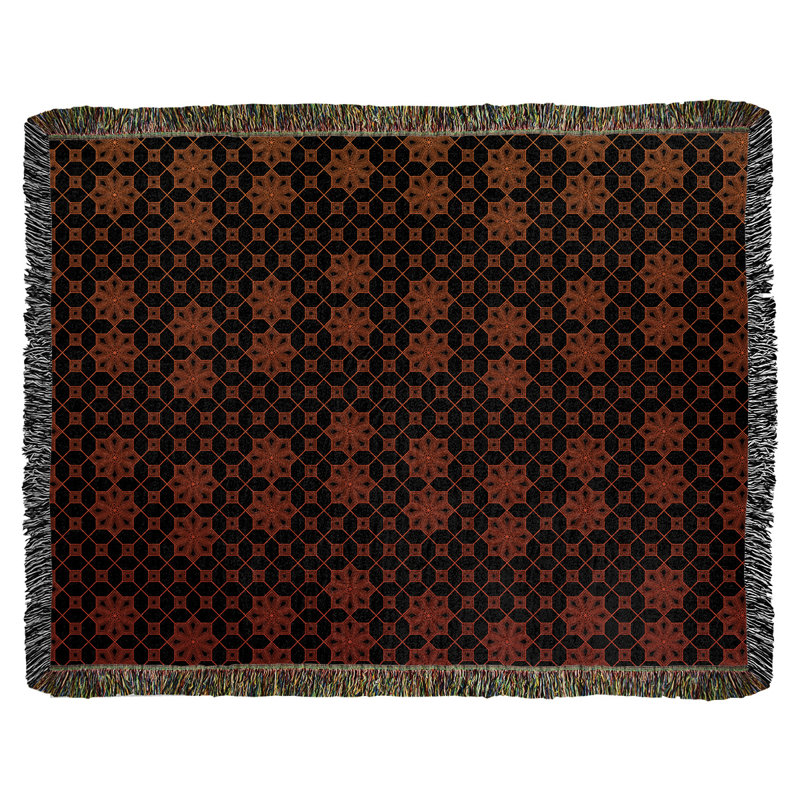 Couverture tissée Katelyn Elizabeth, L 60 po x L 80 po, Rouge/orange