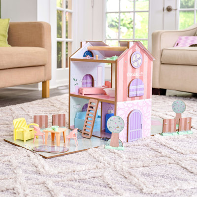 Play  Store Cottage Wooden Dollhouse with 36 Accessories