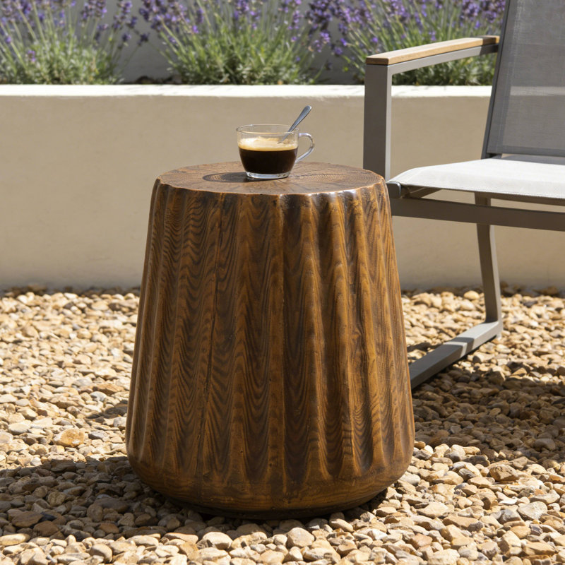 Table d'appoint intérieure MGO - Table de bout durable de style souche d'arbre pour patio, jardin, salon