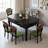 French Retro Light Luxury Black Dining Table