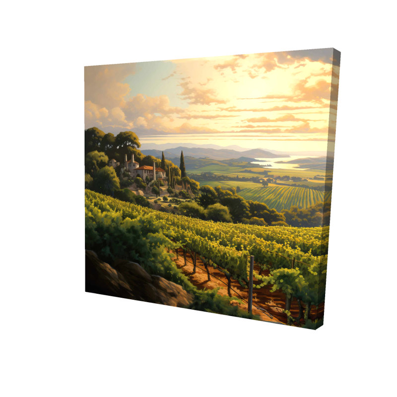 Calm Dusk - Toile de montagnes contemporaine pour la décoration intérieure, H 36 po x l 36 po