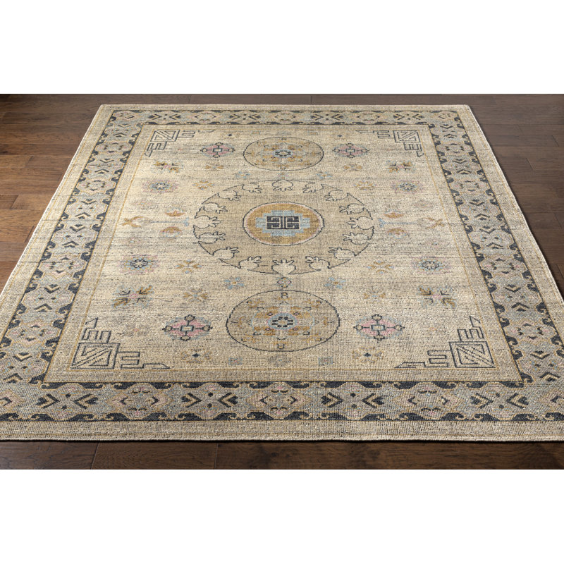 Smyrna Hand Knotted Wool Oriental Area Rug, Rectangle 8' x 10'