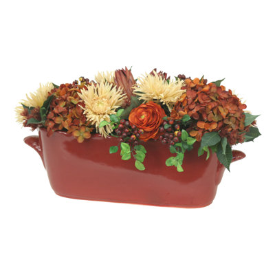 Mélange de jardin d'automne en pot ovale