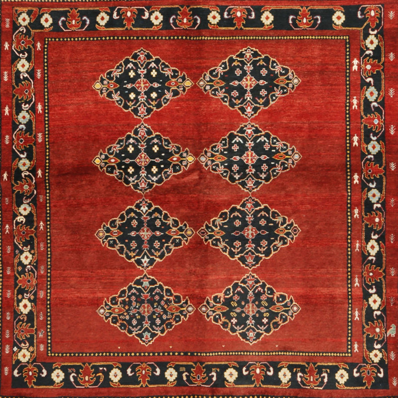 Tapis brun/gris zone contemporaine, Carré 5 pi