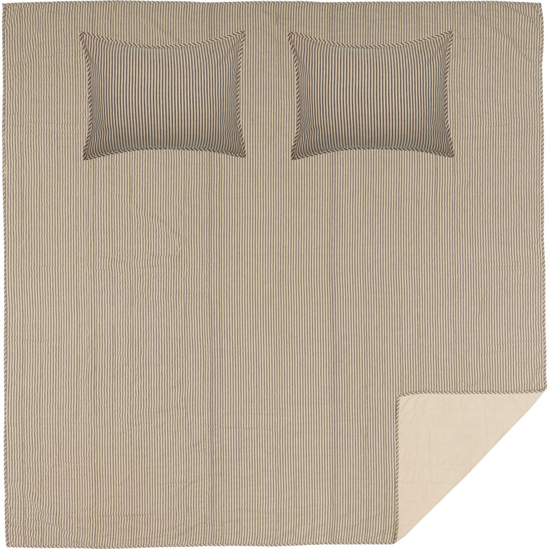 Charcoal Black Cotton Reversible Queen Quilt Set