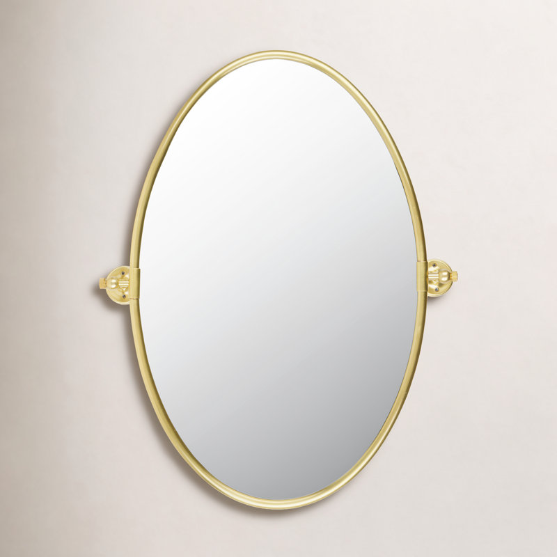 Dara Brass Oval Mirror, Gold