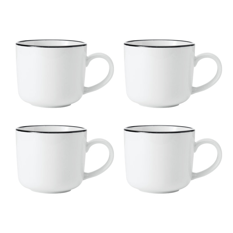 Mikasa Limestone Porcelain Mugs, 360ml, White