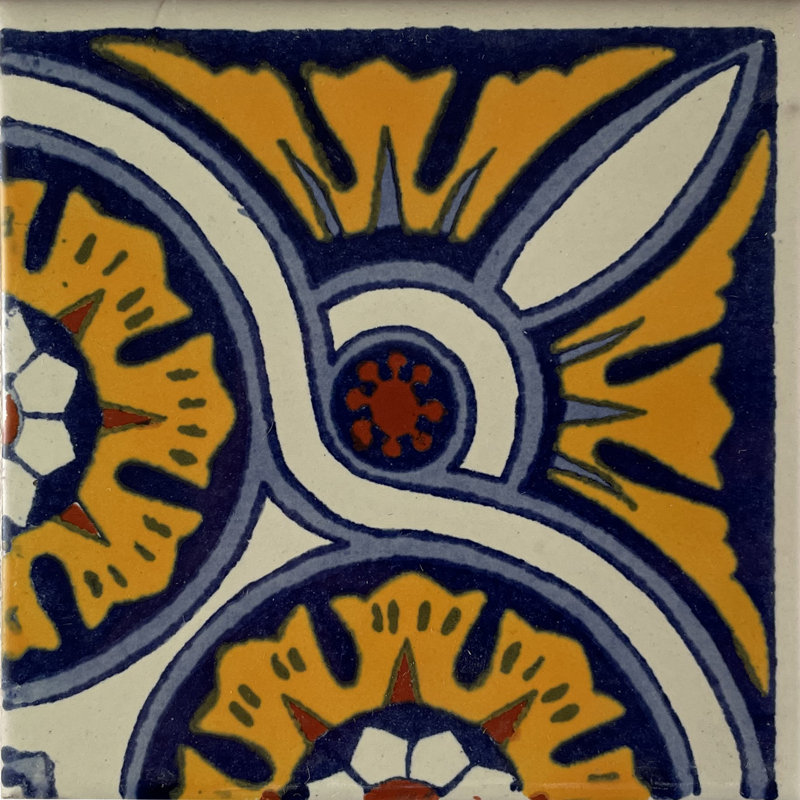 4.2" x 4.2" 9pcs TalaMex Chain Corner Talavera Mexican Tile