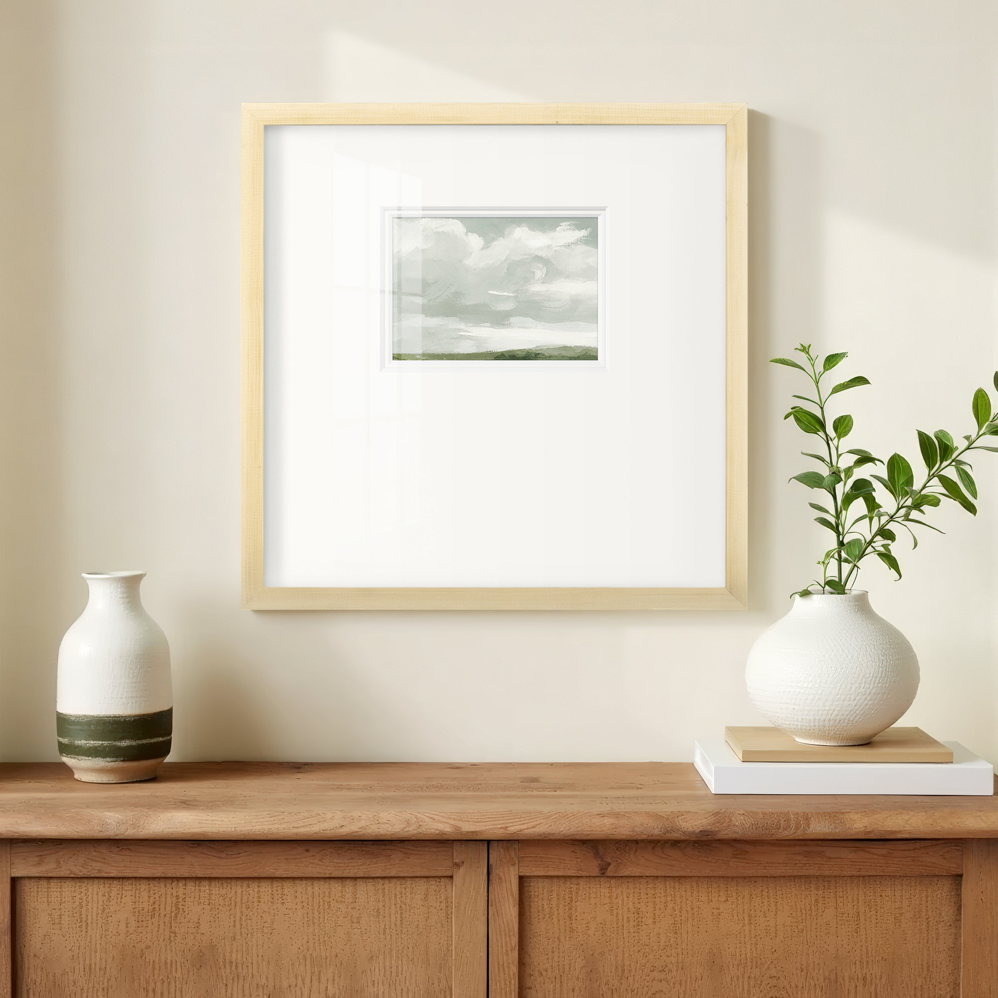 Gray Stone Sky III, 21" H x 21" W x 1.25" D, Natural