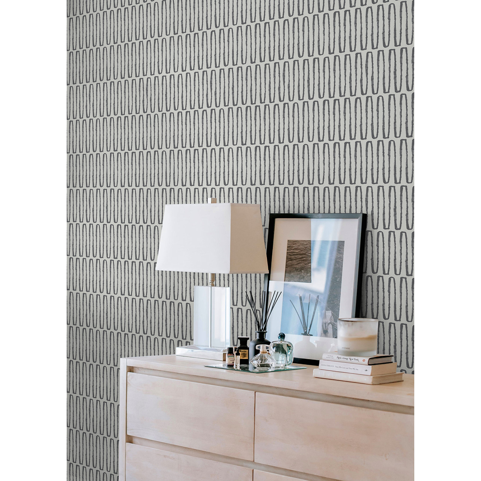 Tiberias Charcoal Peel and Stick Wallpaper