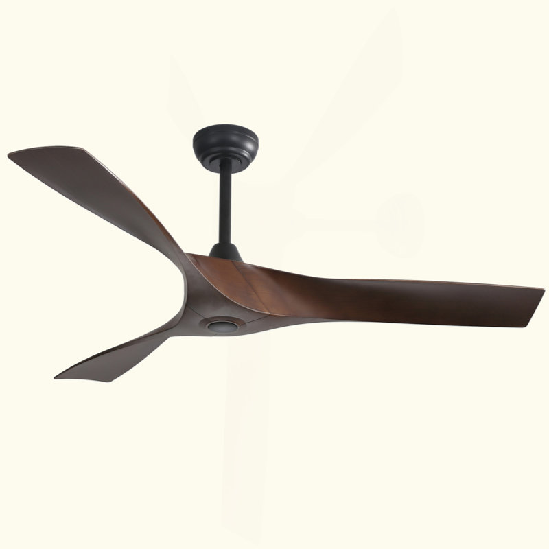 Ventilateur de plafond de 52 pouces sans lumière, avec moteur à courant continu réversible silencieux à 6 vitesses, Brun