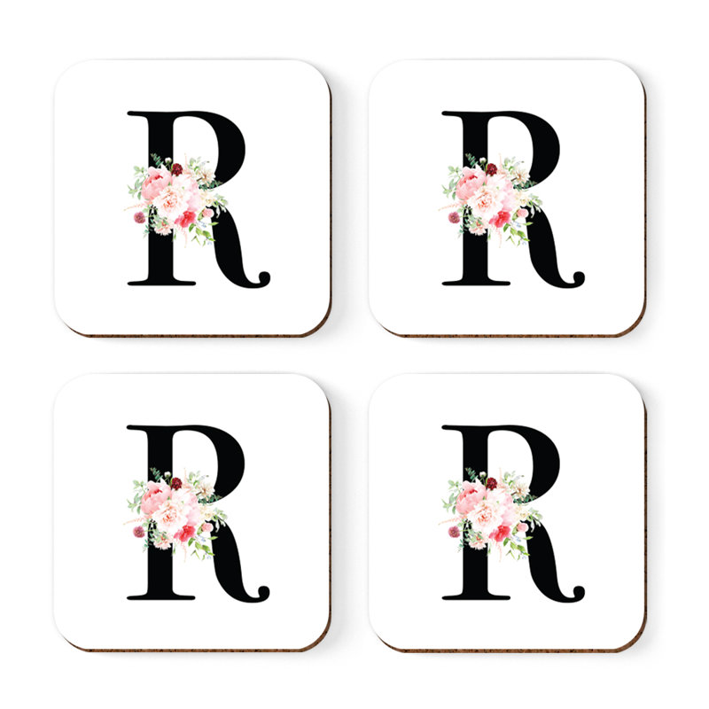 Sous-verre à motif floral rosé, R