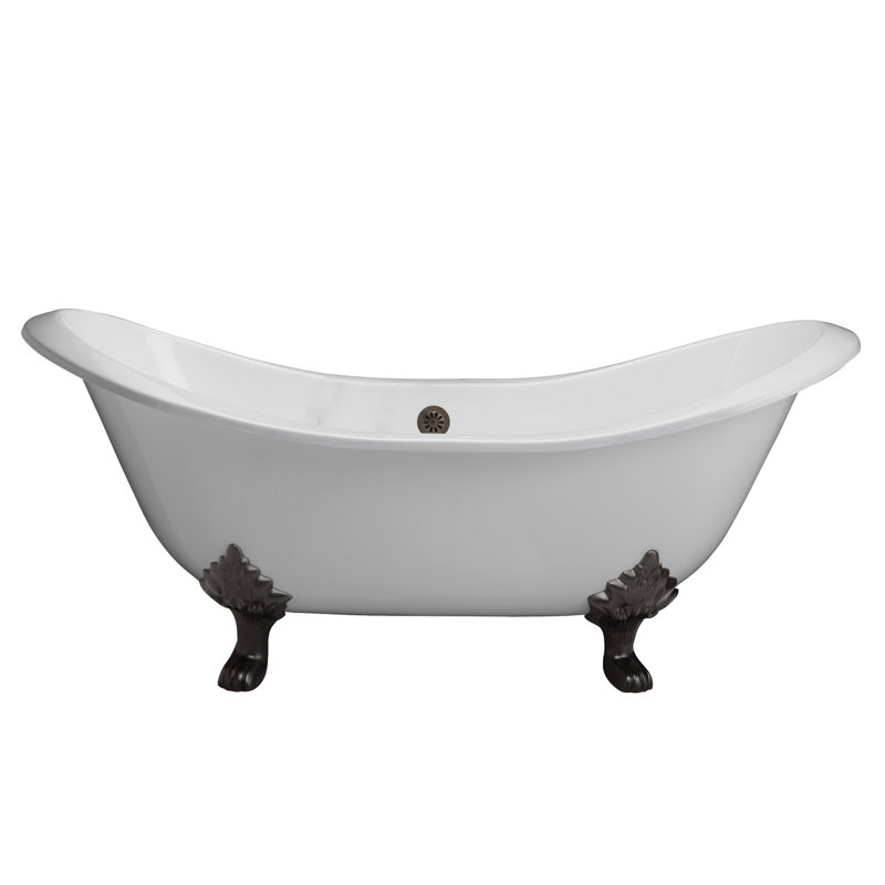 Marshall 71'' x 30.5'' Soaking Cast Iron Bathtub, Black