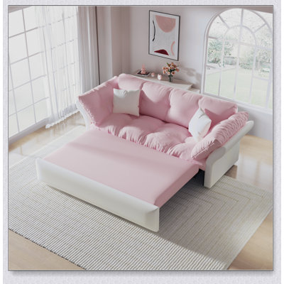 Grand canapé-lit escamotable, canapé-lit capitonné convertible 3-en-1 pour des solutions d'assise et de sommeil polyvalentes et confortables