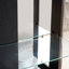 Élégante armoire vitrine avec tablettes réglables, éclairage intégré et dispositif de surmatelas pour les objets de collection à la maison en verre trempé noir, miroir à l'arrière, tablettes