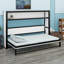 Lit escamotable avec tablettes, lit escamotable en métal au design pliable et peu encombrant-471719063