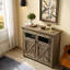 Buffet 2 portes pour bar à café, grand - gris délavé, style rétro et armoire de rangement à 2 portes avec option de rangement. Buffet de salle à manger. Style avec surface facile