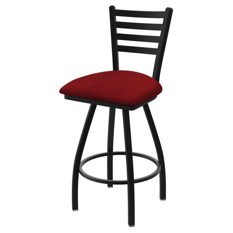 Tabouret de bar pivotant de 36" Evers, Noir froissé, Tissu - rubis graphique, Tabouret de bar (siège d’une hauteur de 30 po)