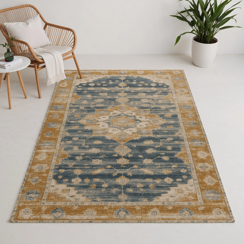Tapis intérieur et extérieur brun Overdyed, Rectangulaire 3 pi x 5 pi