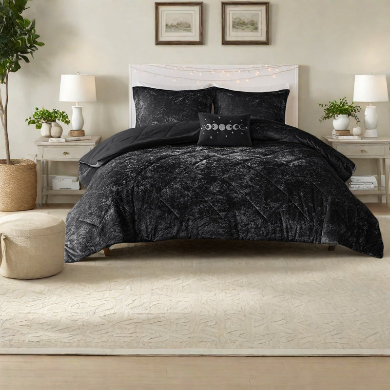 Ensembles de literie en velours noir de luxe pour lit simple TG, confort moderne pour la maison