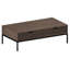 Contemporary Brown Wood Grain Rectangular Coffee Table with 2 Drawers