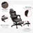 Racing Computer Desk Chair In Brown, Pu Leather, Adjustable, Footrest, Lumbar Support Brown Leather Office Recliner Chair,