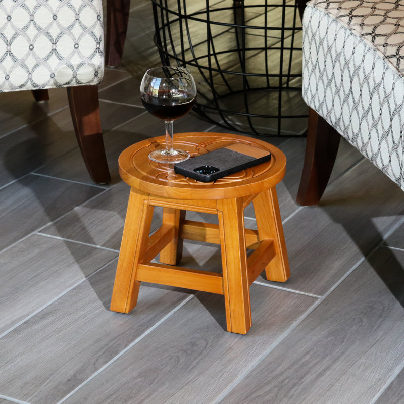 Escabeau en bois - Design de papillons, bois franc naturel, pour repose-pieds, repose-pieds, tables d'appoint, tabourets de 12 po de hauteur, facile à transporter avec finition design, tabourets ou sièges de taille compacte