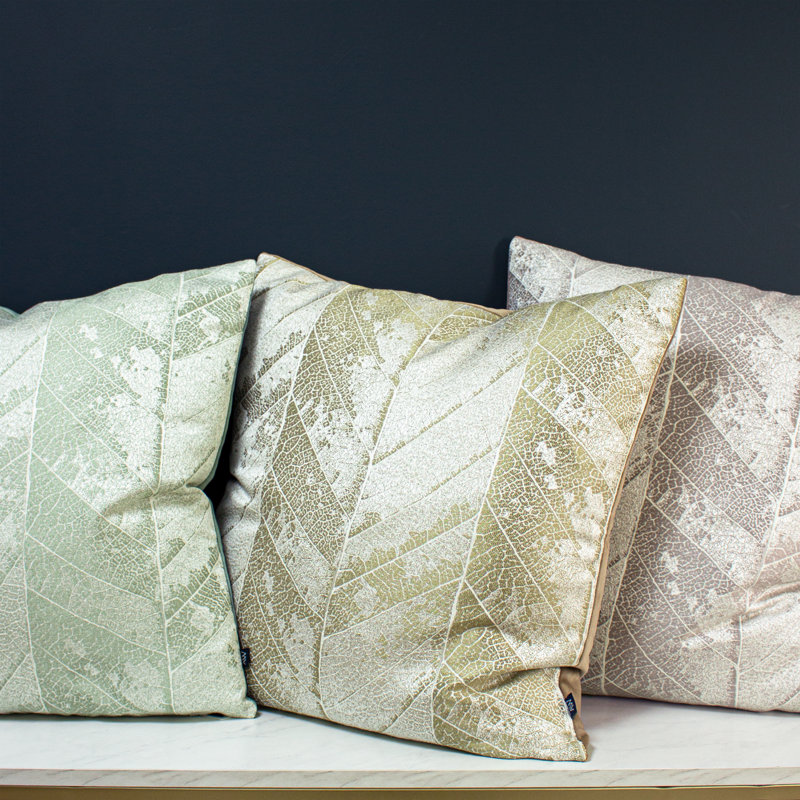 Caballero Chevron Square Cushion, Brass/Mocha