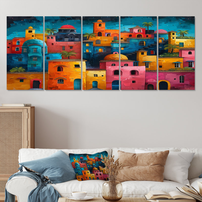 «Leclerc - City Buildings», ensemble d'art mural, H 28 po x l 60 po