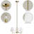 3-light 21"W Polished Brass Modern Spider Chandelier with Linen Shades for Dining Room or Kitchen Island-476569101-481677880