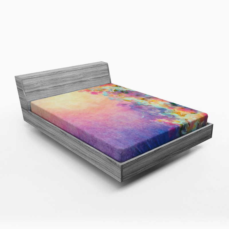Microfiber Abstract Fitted Sheet, Queen Fitted Sheet