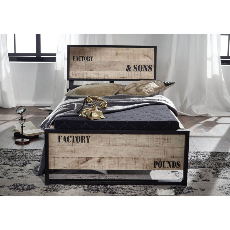 Factory Solid Wood Bed, 140 x 200 cm