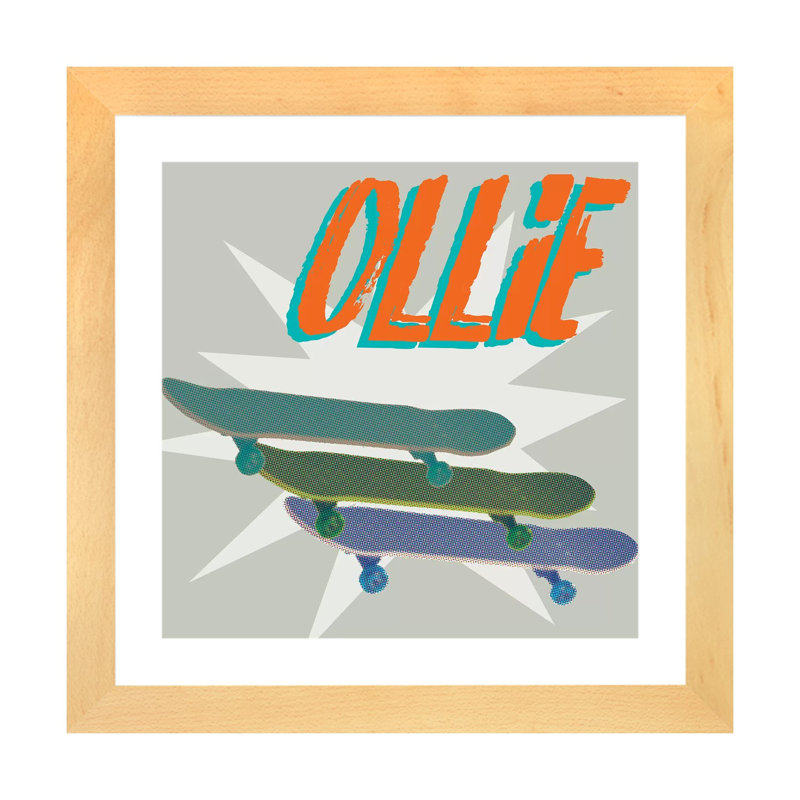 Décoration murale pour enfants Sk8r IV, H 16 po x l 16 po x p 1 po, Papier encadré naturel