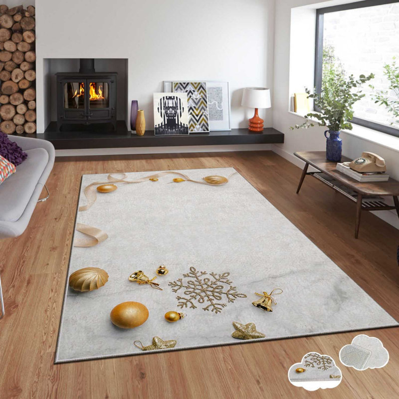Luxurious Area Rug, 100% Polyester, 55.1 x 86.6 inches | 740 g/m², Soft Velvet Fabric with Non-Slip Dot Underside | Laminated Sponge Cushioning, Easy to Clean, Machine Washable at 30°C | Perfect for Living Room & Bedroom