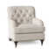 Fauteuil à coussin en duvet capitonné Devan