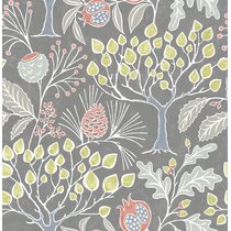 Chanton Botanical 33' L x 20.9 W Wallpaper Roll Kelly Clarkson Home Color: Red