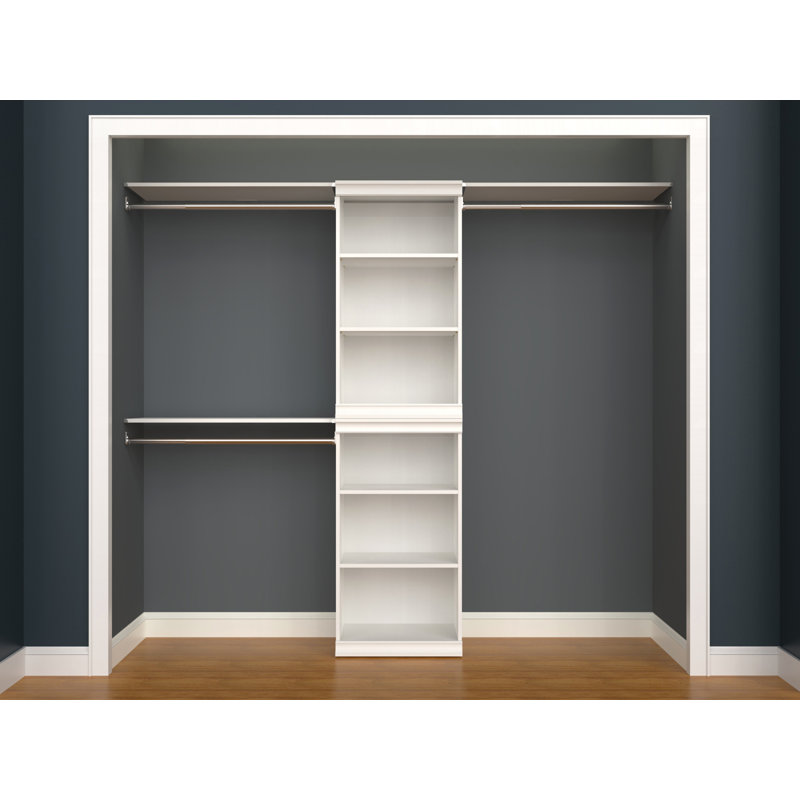 Modular Storage 73" W - 93" W Closet System Starter Kit, White