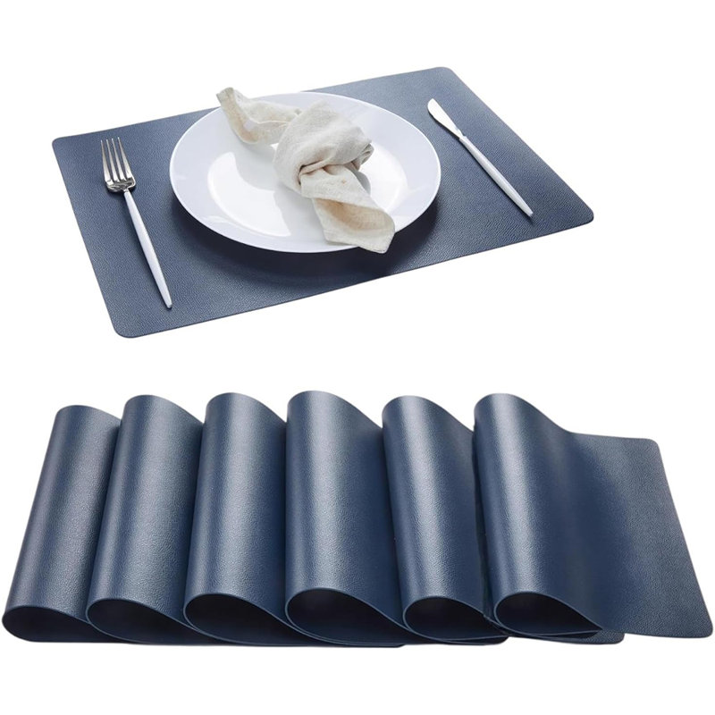 Ensemble de 6 napperons imperméables en similicuir résistant à la chaleur pour les décorations de table de salle à manger de cuisine