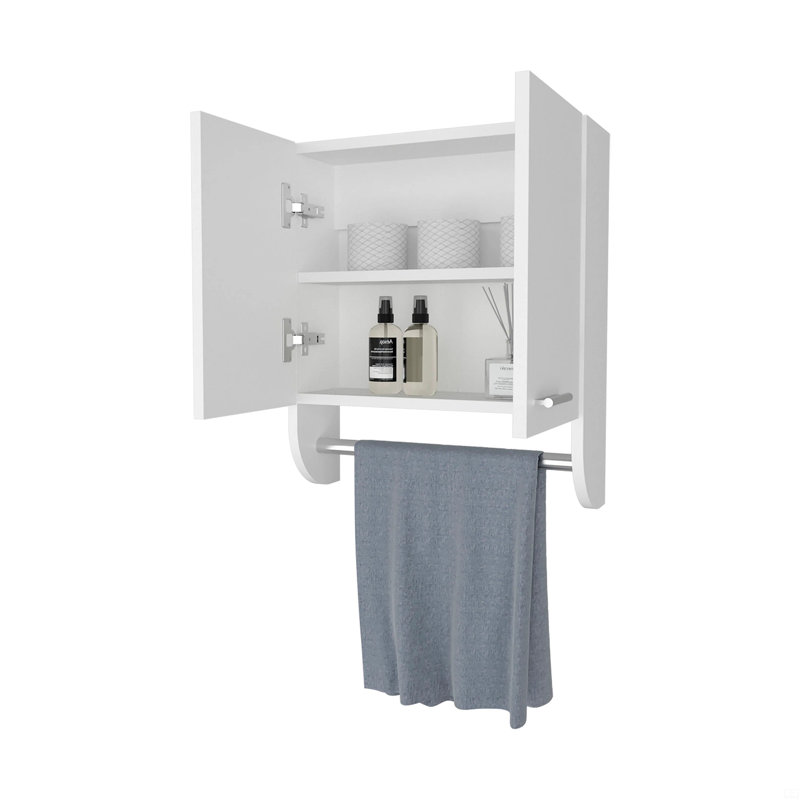 Pharmacie avec barre à serviettes, Blanc
