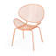 Ensemble de 2 chaises d'extérieur Elie, dossier courbé et cadre en fer orange