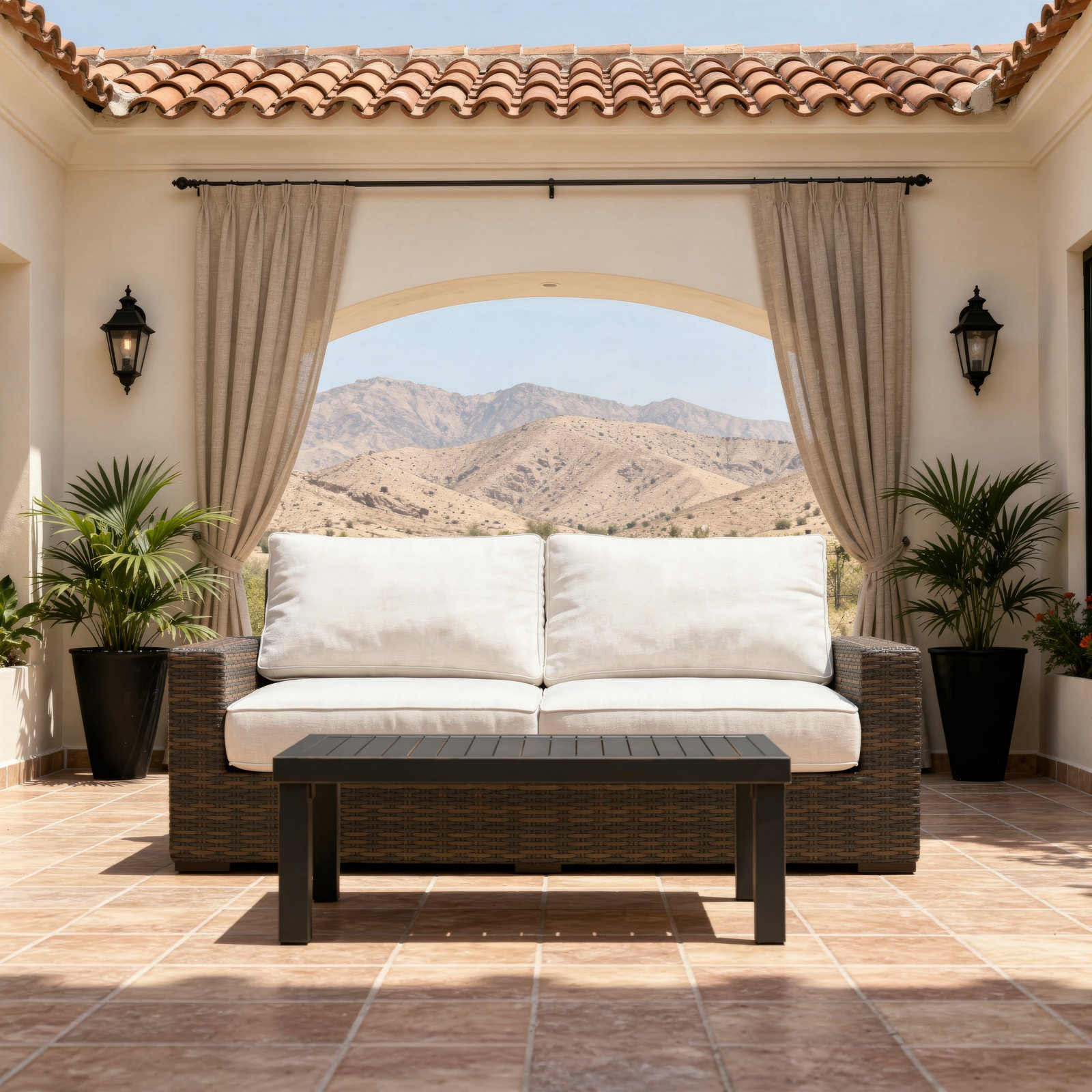 Montecito 72" Sunbrella® Patio Loveseat, Canvas Flax Sunbrella® Canvas