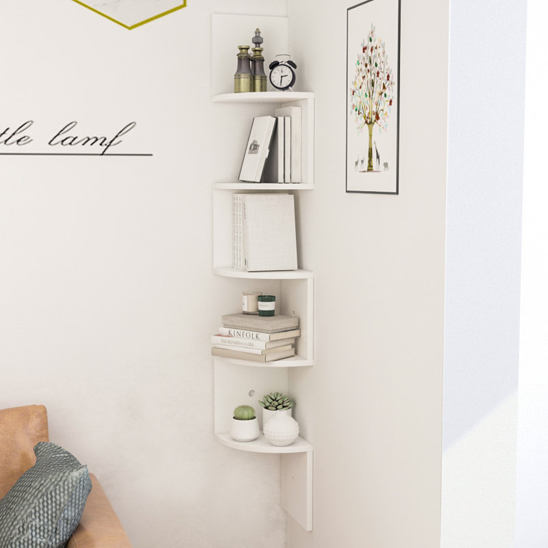 Audrienna 122 cm H x 19.5 cm W Corner Bookcase