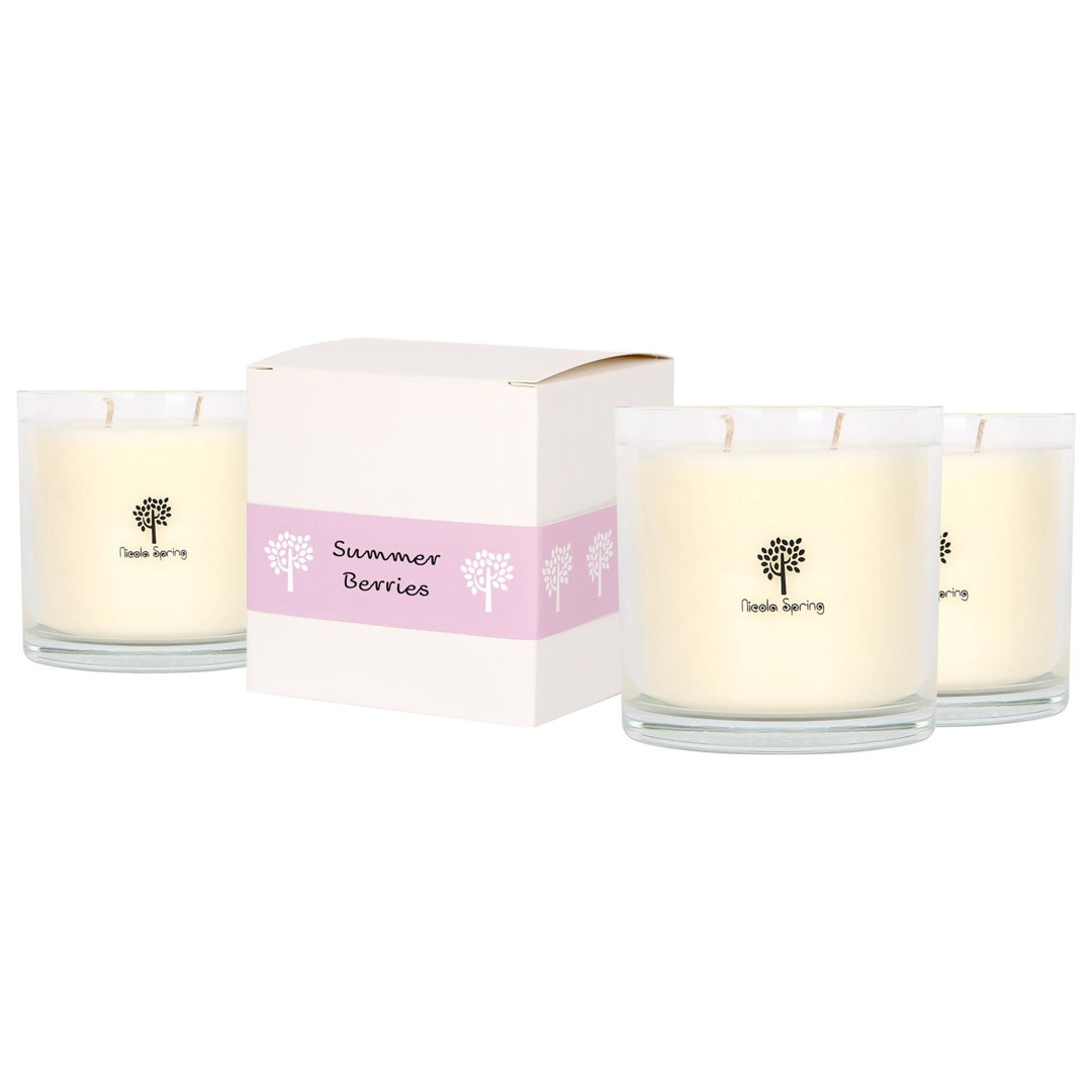 Nicola Spring 400g Summer Berries Soy Wax Candles - Pack of 3 Jars