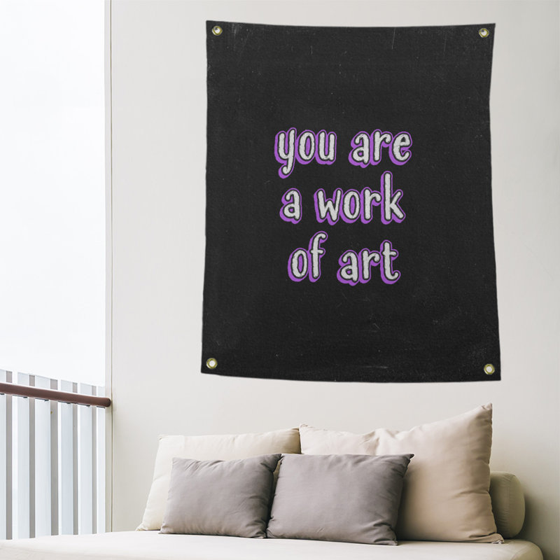 Tapisserie en polyester tableau noir quot, H 80 po x l 59 po, Mauve