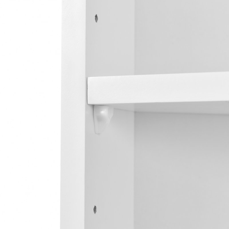 Multi-Functional Corner Cabinet Tall Bathroom Storage Cabinet With Two Doors And Adjustable Shelves, Open Shelf, White