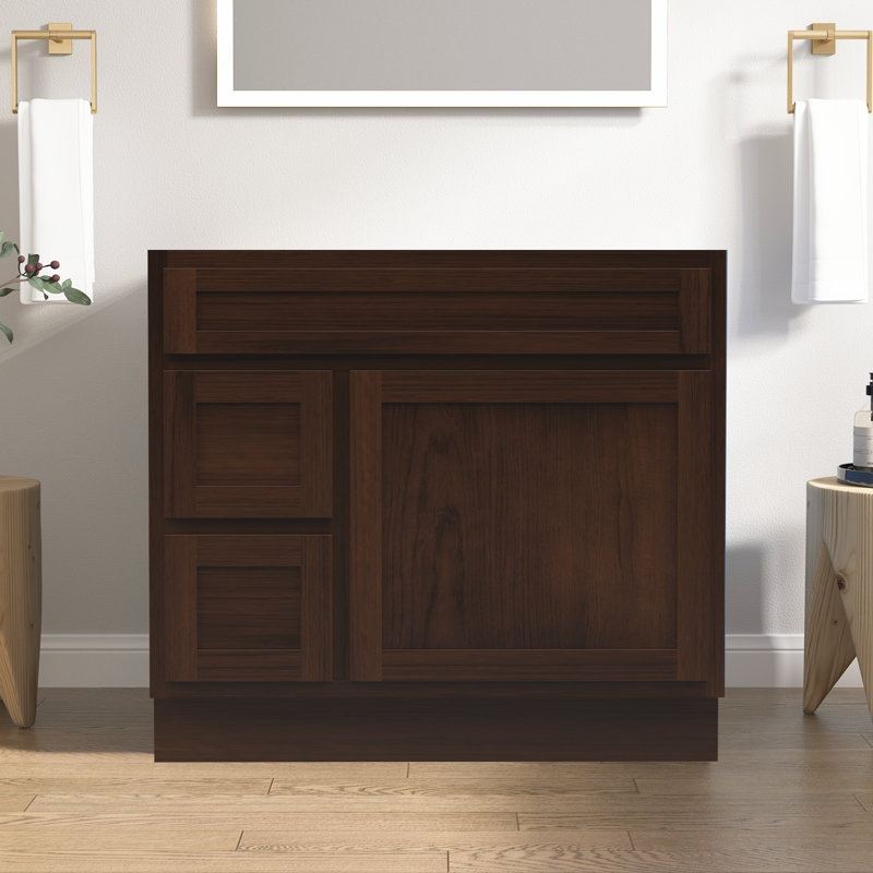 Base de meuble-lavabo simple 36 po seulement, Brun