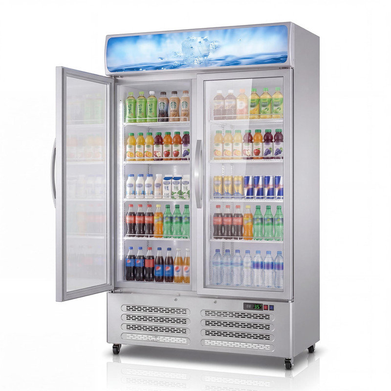 Réfrigérateurs commerciaux, refroidisseur de boissons de 26,8 pieds cubes, porte vitrée, refroidisseur de boissons à tablettes réglables à DEL pour restaurant, épicerie, maison