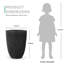 Ensemble de 2 pots à fleurs ronds noirs avec trou de drainage 19,09 "H-126258463