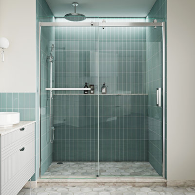 8" Square Corner Shower Door Handle - Double Sided Stainless Steel Pull Plate for 1/4" to 1/2" Thick Glass