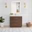 Meuble-lavabo sur pied simple 36 po avec plateau en quartz Calacatta Porto-1790985848-1791007624